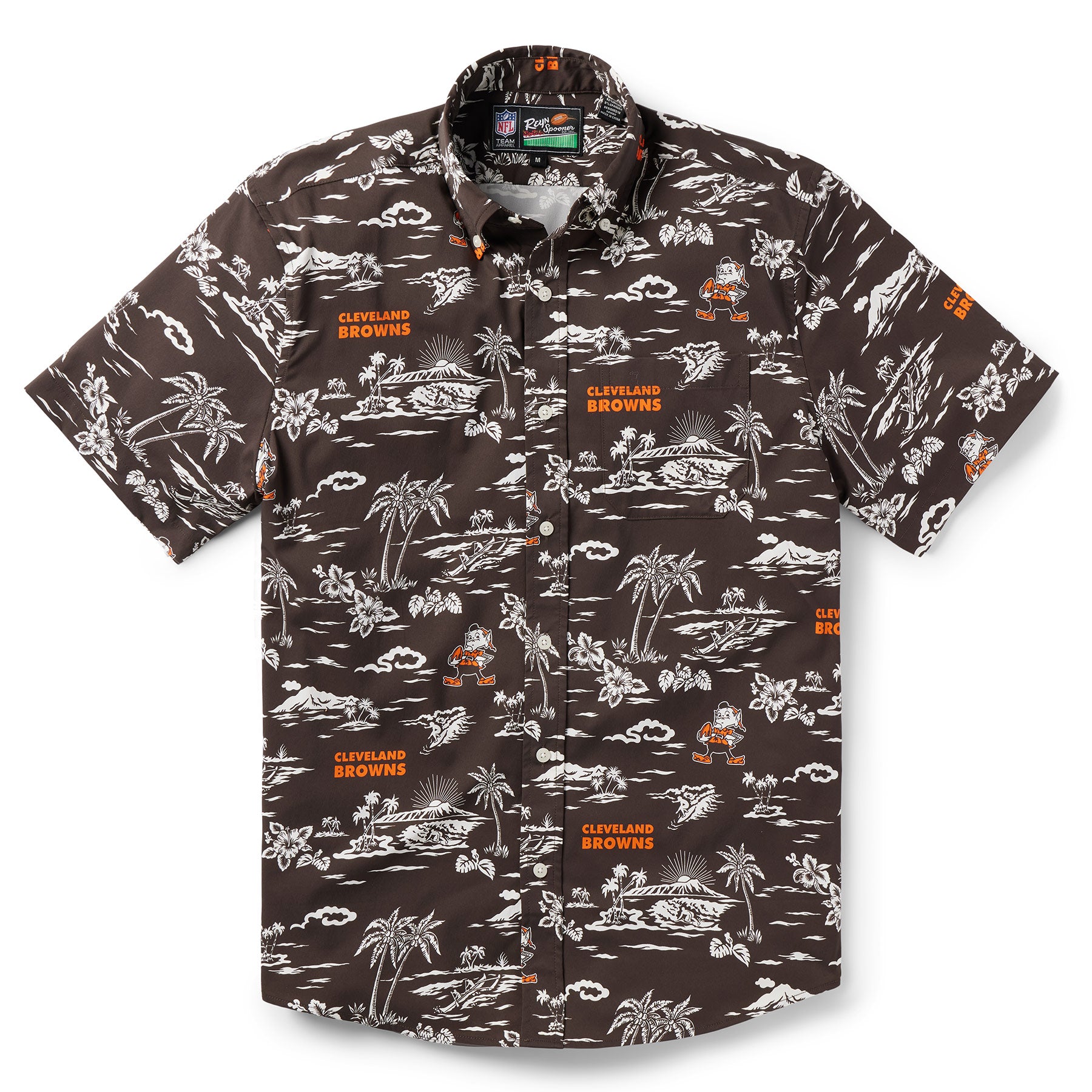 CLEVELAND BROWNS THROWBACK PERFORMANCE BUTTON FRONT