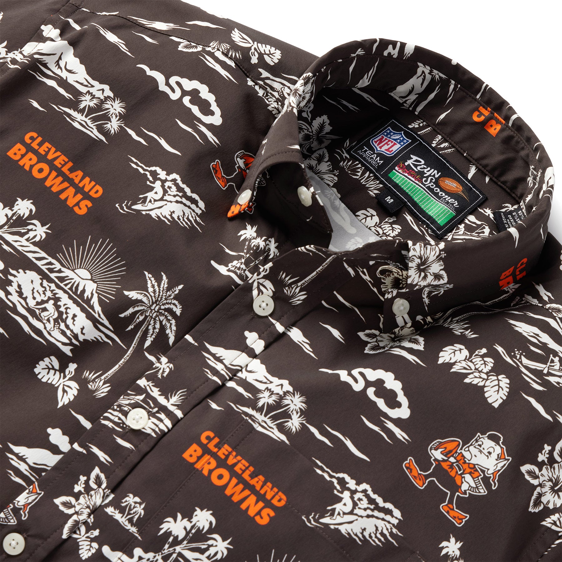 CLEVELAND BROWNS THROWBACK PERFORMANCE BUTTON FRONT