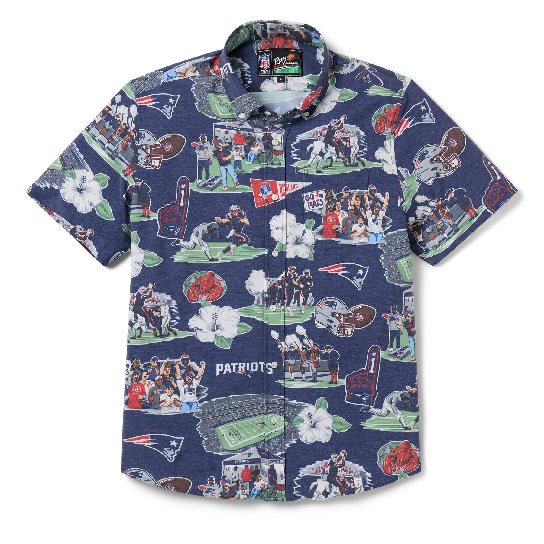 NEW ENGLAND PATRIOTS SCENIC PERFORMANCE BUTTON FRONT